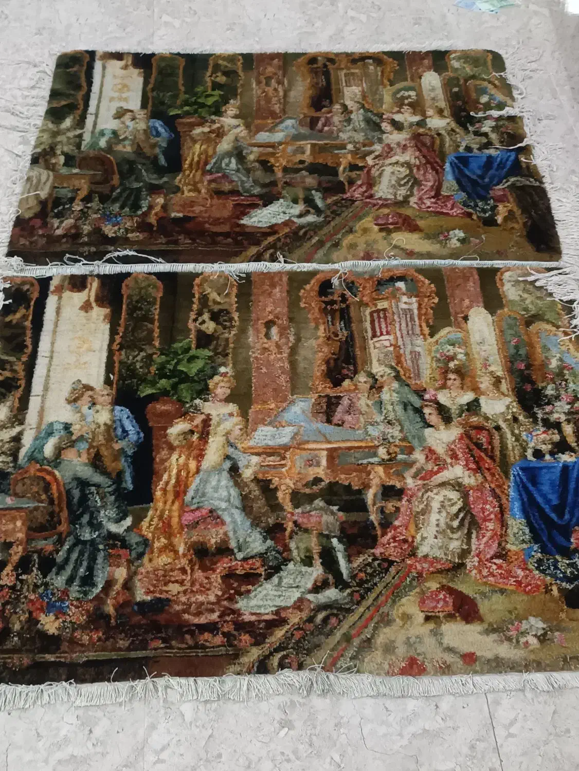 تابلو فرش دستبافت پیانوزن بزرگ زرع ونیم چله ابریشم|تابلو فرش|پاکدشت, پاکدشت (مامازند)|دیوار