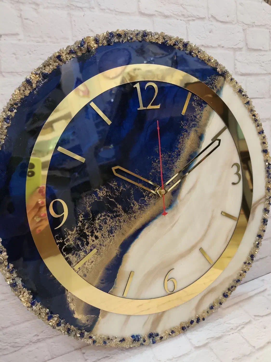 ساعت دیواری طرح سورمه ای صدفی قطر ۵۰ سانتیمتر|ساعت دیواری و تزئینی|تهران, شمسآباد|دیوار