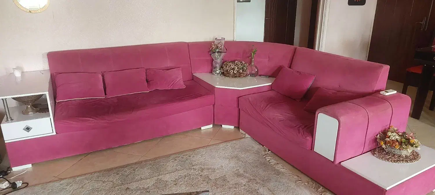مبل راحتی ال شکل پنج نفره باکس‌دار|مبلمان خانگی و میز عسلی|رشت, گیل|دیوار