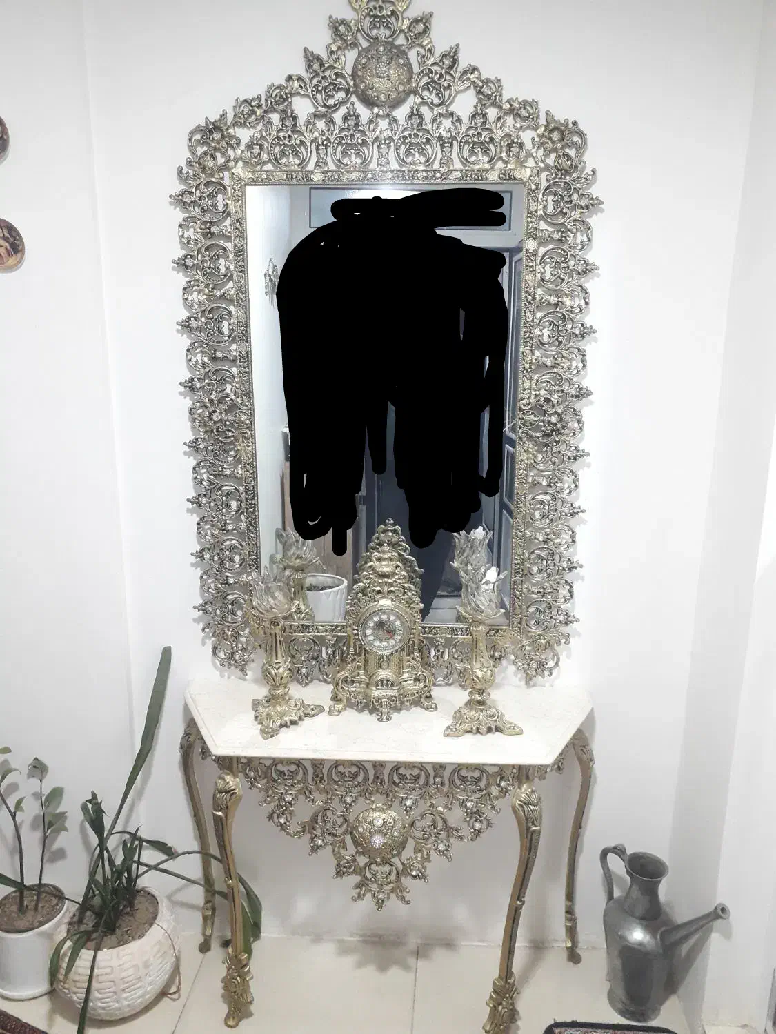 اینه کنسول آلومینیوم|بوفه، ویترین، کنسول|میانه, |دیوار