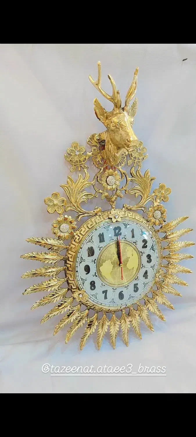 ساعت دیواری برنجی عطائی برنز|ساعت دیواری و تزئینی|نیشابور, محله میدان باغات|دیوار