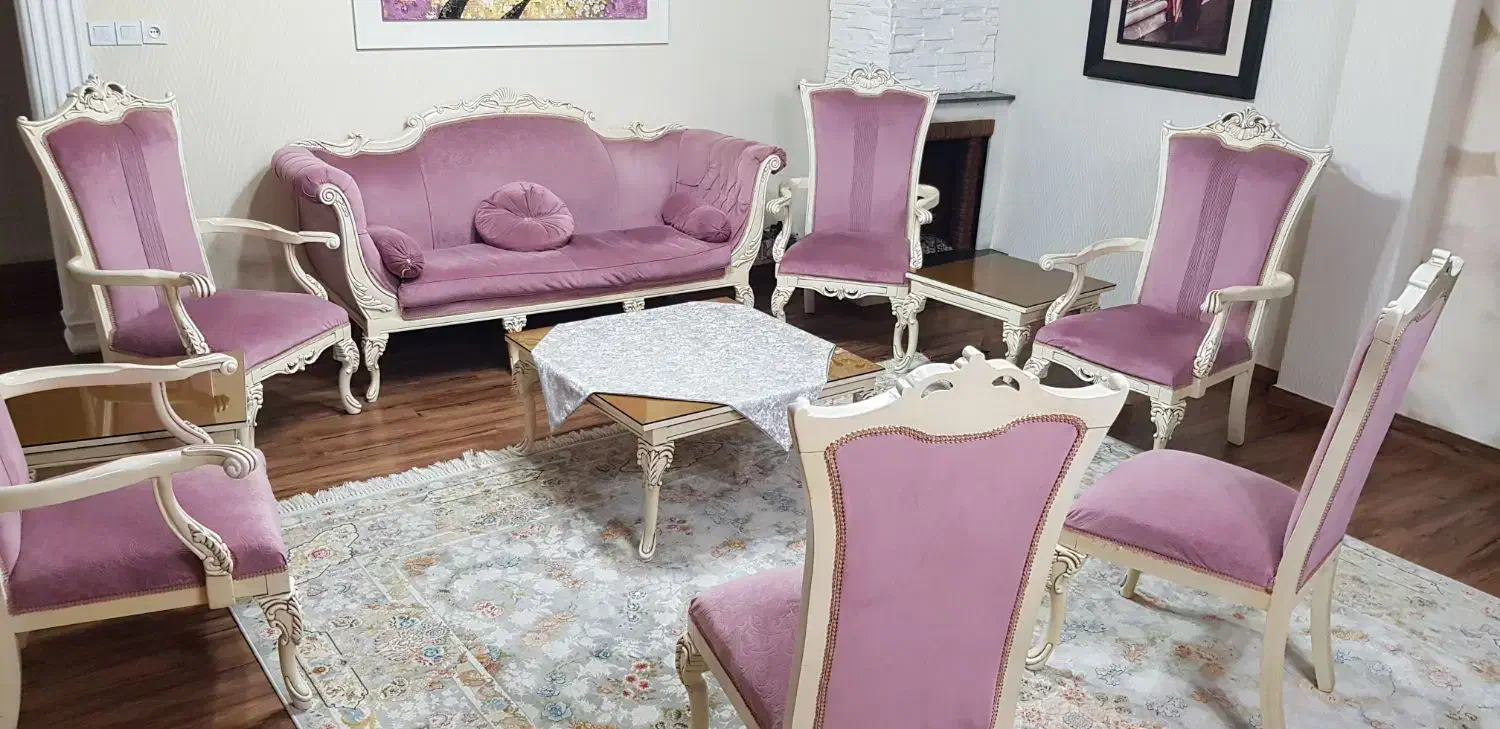 فروش مبل هفت نفره میزبان دار سالم تمیز|مبلمان خانگی و میز عسلی|لنگرود, |دیوار