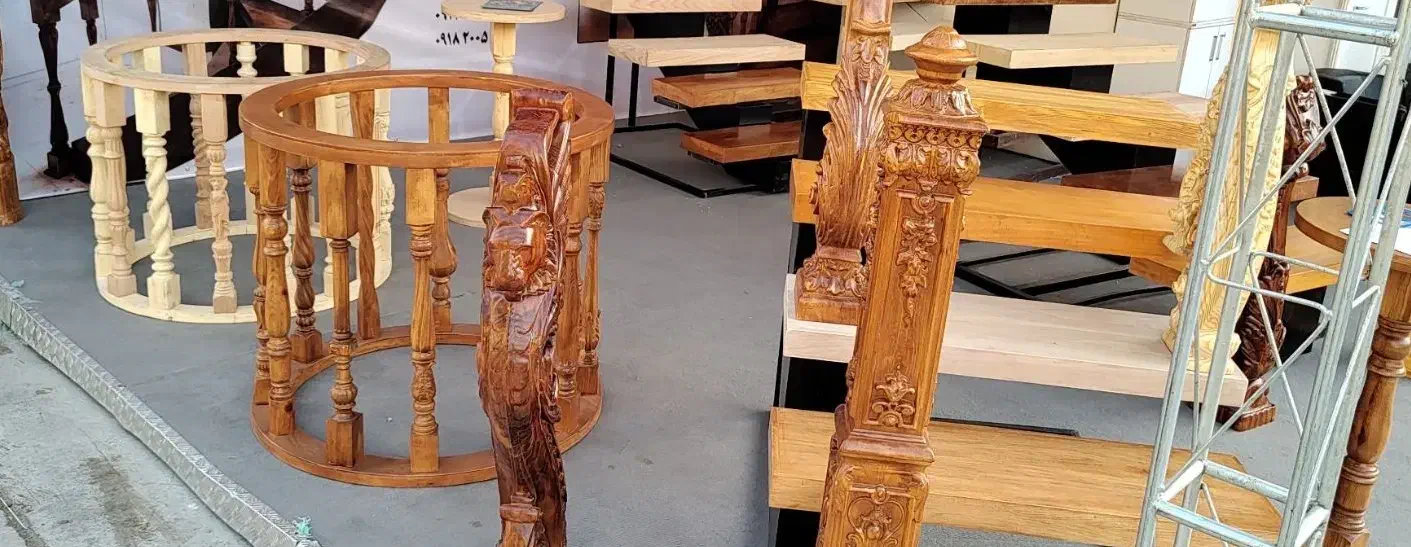 تولید پایه صراحی نرده چوبی مبل خراطی منبت پرس گرم|خدمات پیشه و مهارت|اسلامشهر, شهرک سالور|دیوار