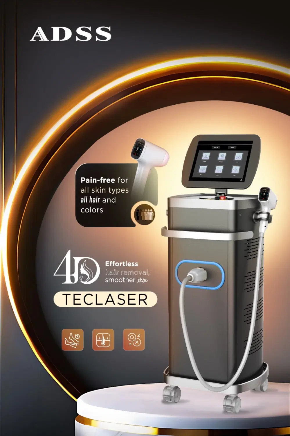 لیزر مو زائد ای دی اس اس ADSS 1600w چهار طول موج|آرایشی، بهداشتی، درمانی|تهران, ونک|دیوار