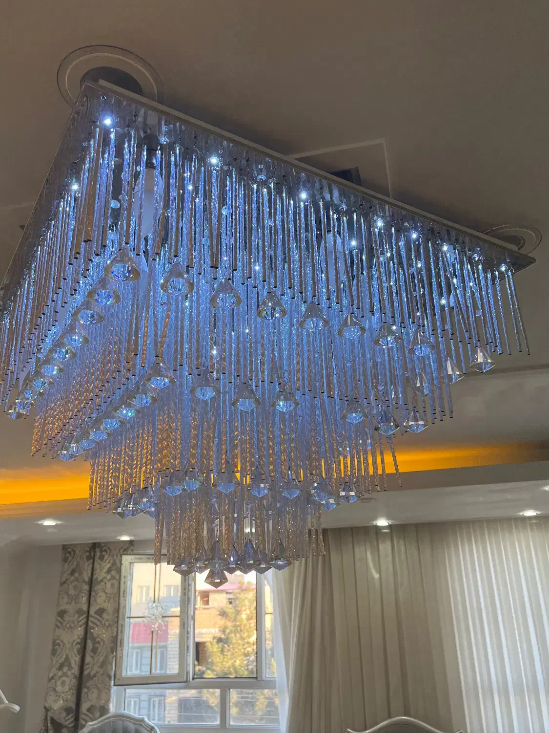 لوستر ۲۴لامپه تمام کریستال شیشه ای  ۳حالته|لوستر و چراغ آویز|تهران, مهران|دیوار