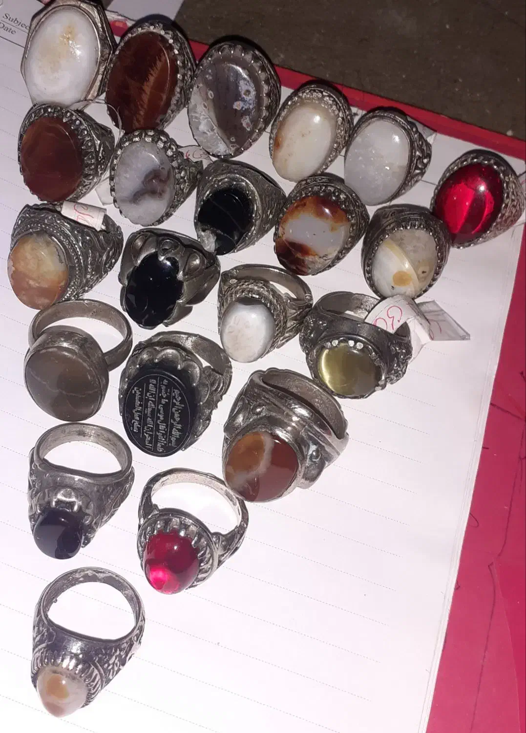 ۲۰عدد انگشتر با سنگ اصل و معدنی|جواهرات|خمین, |دیوار