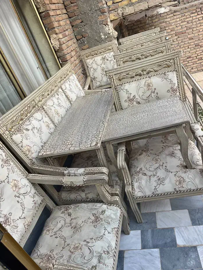 سرویس مبل ۹ نفره کتیبه با میز|مبلمان خانگی و میز عسلی|اهر, |دیوار