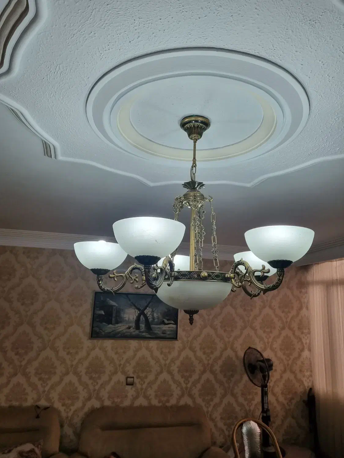 لوستر|لوستر و چراغ آویز|ری, منصوریه منگل|دیوار