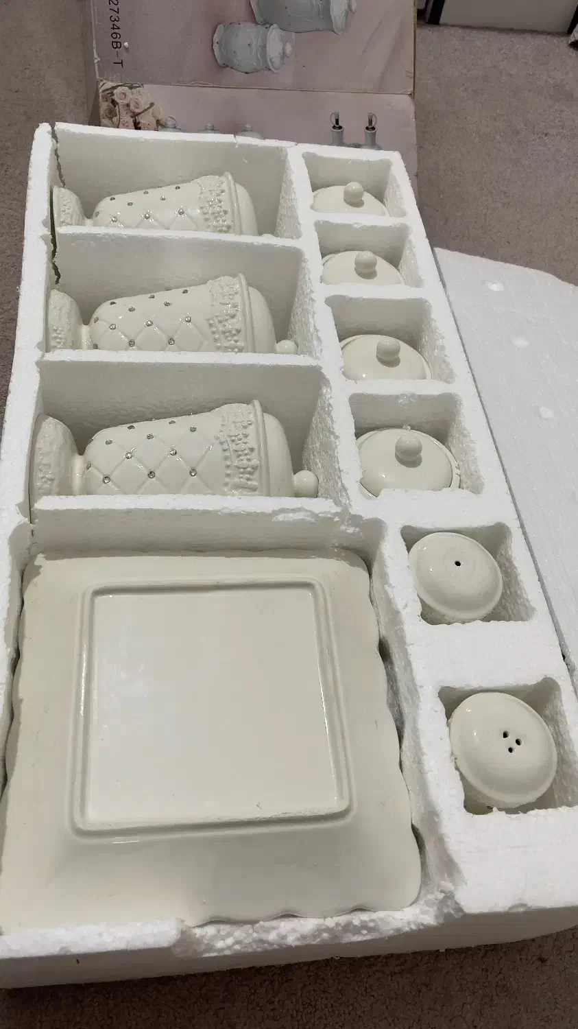 پاسماوری ۱۲ پارچه ی سرامیکی نگین دار|ظروف سرو و پذیرایی|رشت, پیرکلاچای|دیوار