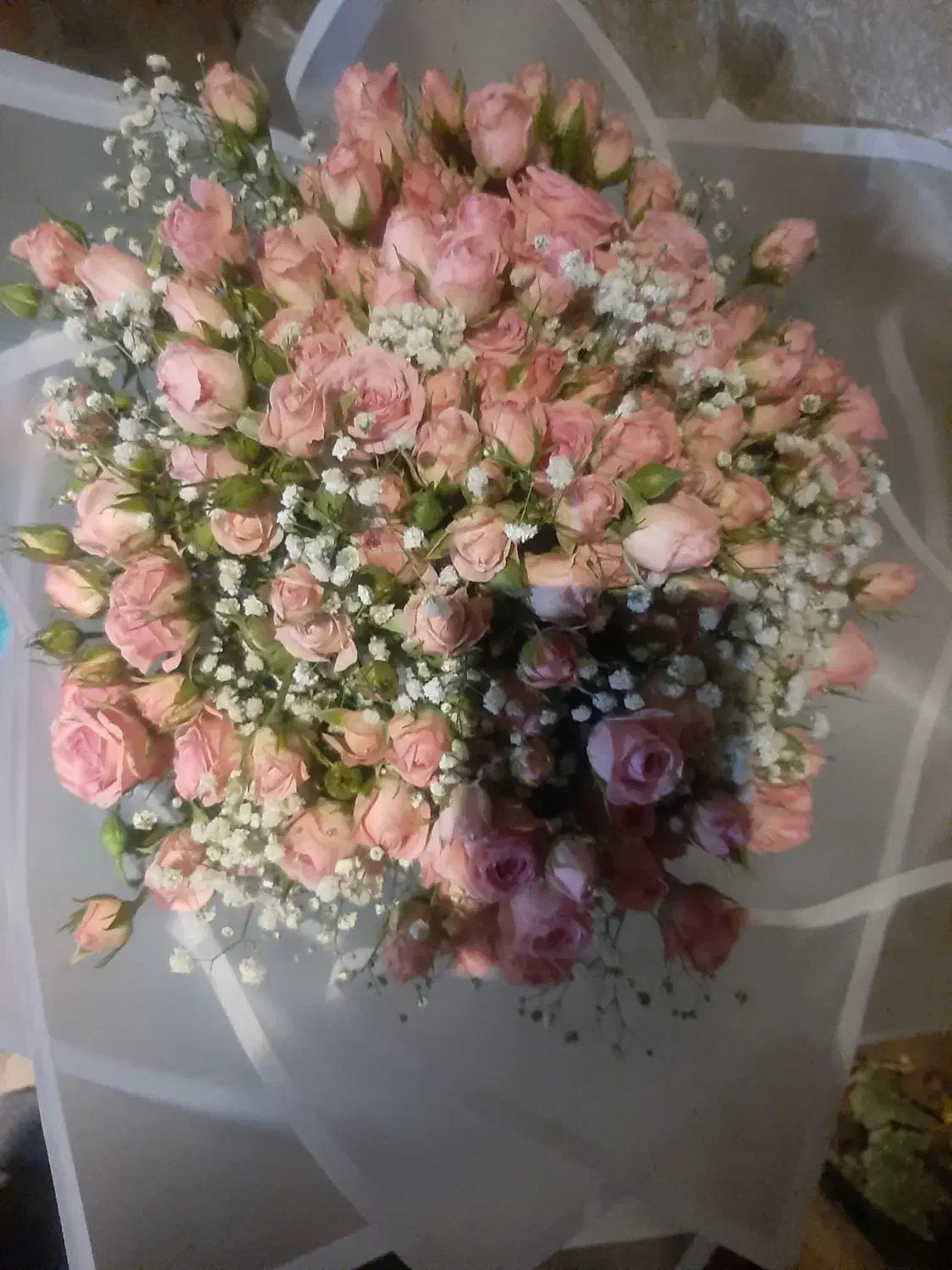 دسته گل رز مینیاتوری صورتی|گل و گیاه طبیعی|قزوین, |دیوار