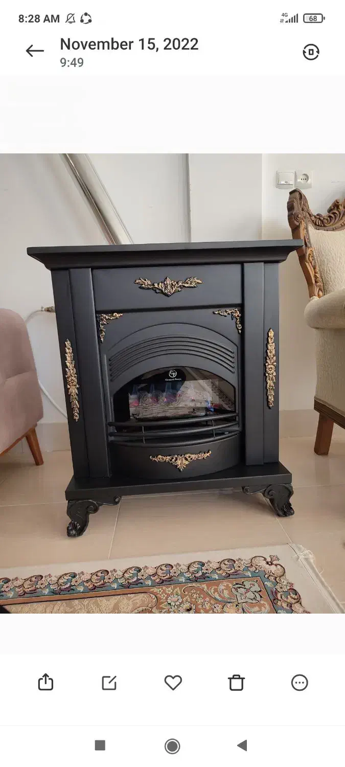 بخاری طرح شومینه|بخاری، هیتر، شومینه|بروجن, |دیوار