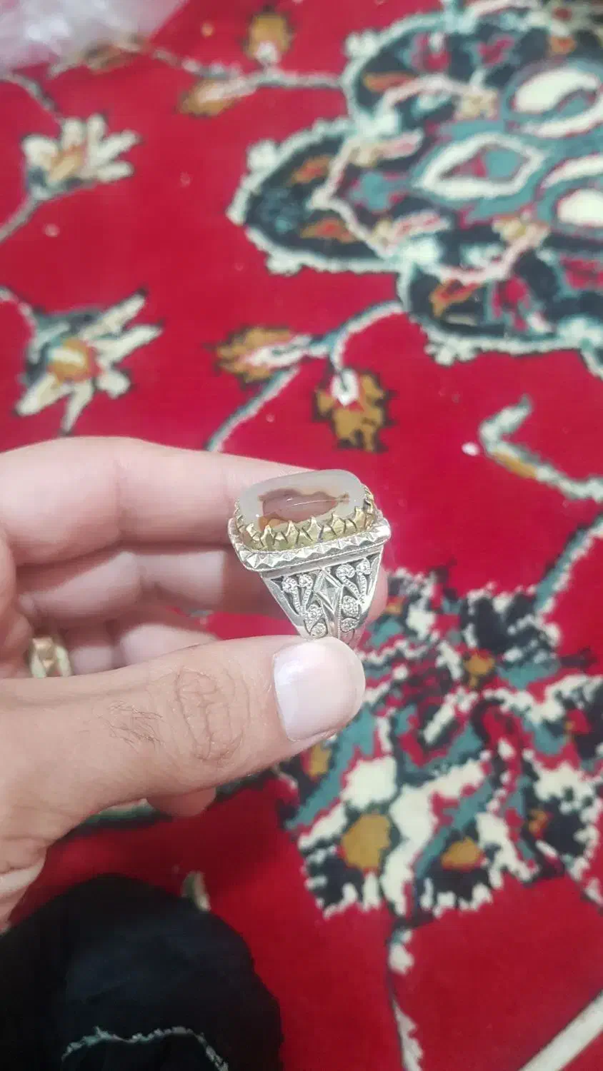 انگشتر مصور شکل دار،عقیق.اوپال.فیروزه نیشابور|جواهرات|مشهد, شهید علی محمدی|دیوار