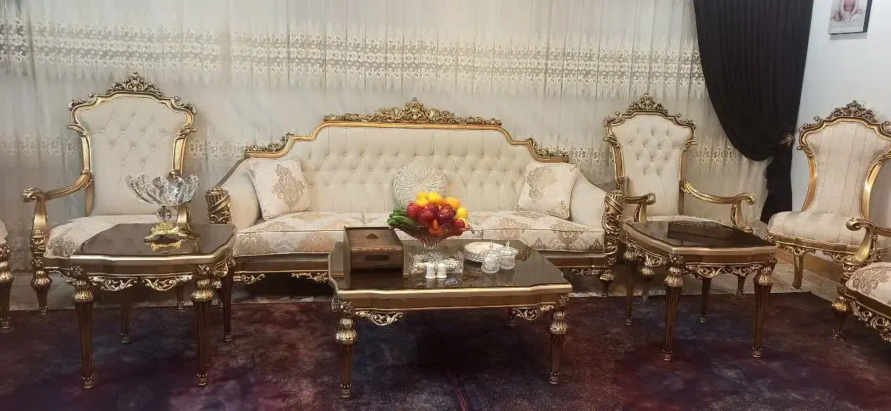 مبل سلطنتی ۹نفره طرح گلایل|مبلمان خانگی و میز عسلی|قم, پردیسان|دیوار