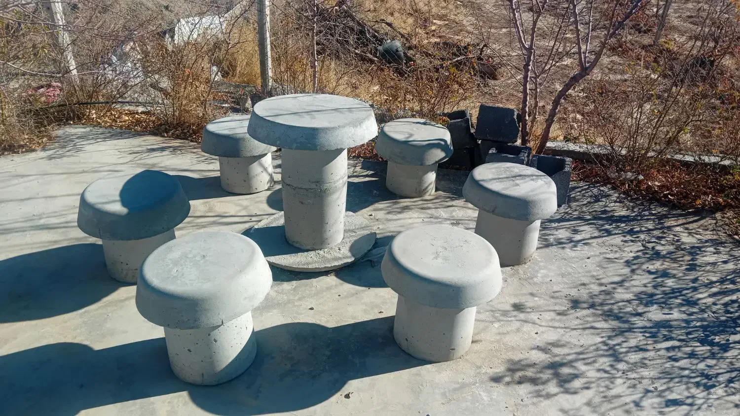 صندلی و میز بتنی باغ|میز و صندلی غذاخوری|ابهر, |دیوار