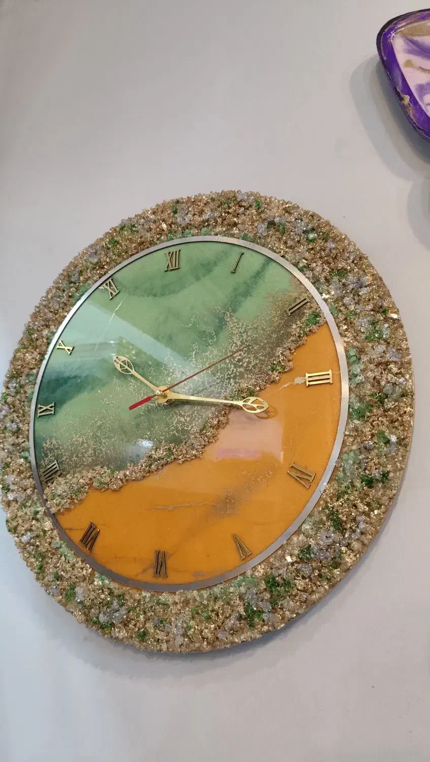 ساعت دیواری سبز و نارنجی|ساعت دیواری و تزئینی|تهران, مجیدیه|دیوار