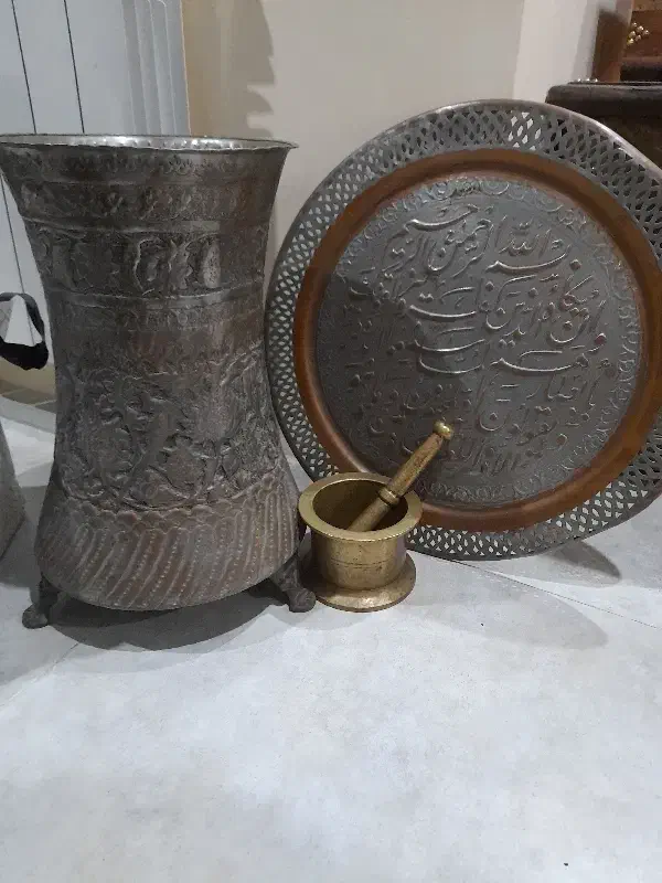 سینی مسی هونگ سطل مسی|کلکسیون اشیاء عتیقه|تهران, شهرک خرازی|دیوار