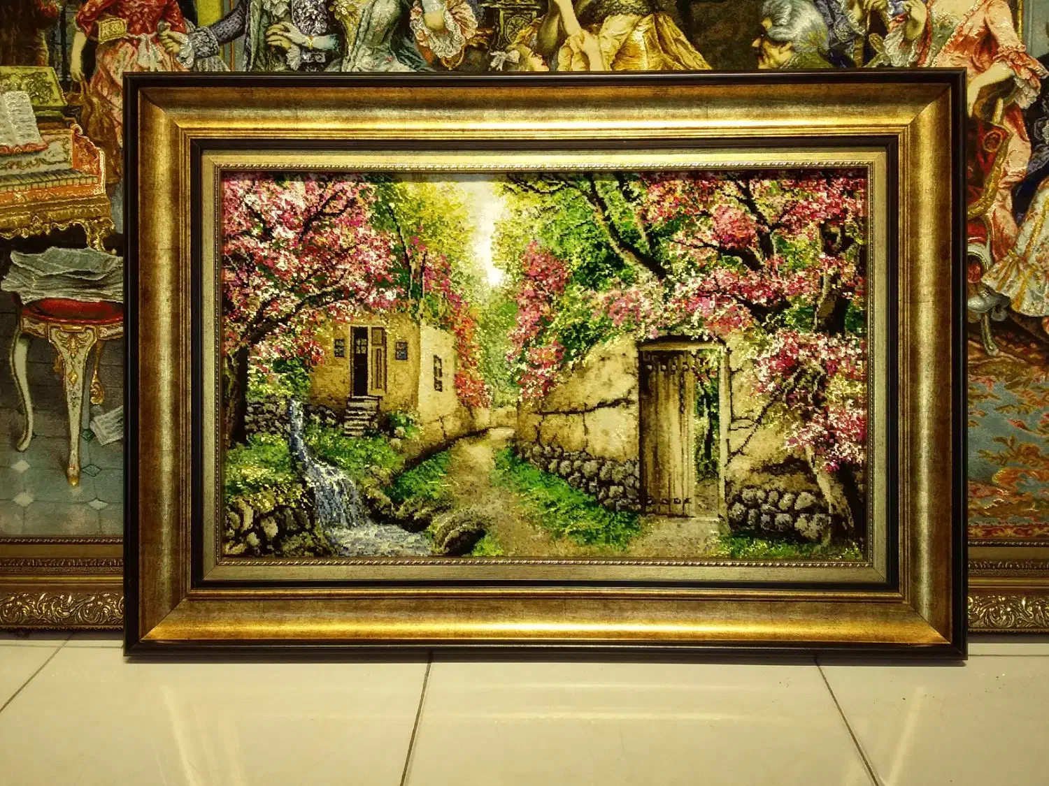 تابلو فرش باغ گیلاس آبشار|تابلو فرش|تهران, علم و صنعت|دیوار