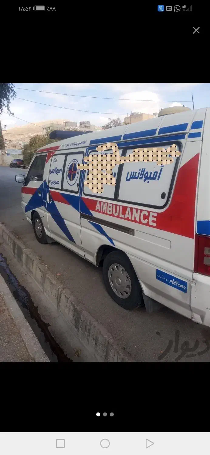 آمبولانس ون دلیکا تمیز ومرتب آماده کار در بهترین|خودرو سواری و وانت|تهران, آبشار تهران (دریاچه)|دیوار