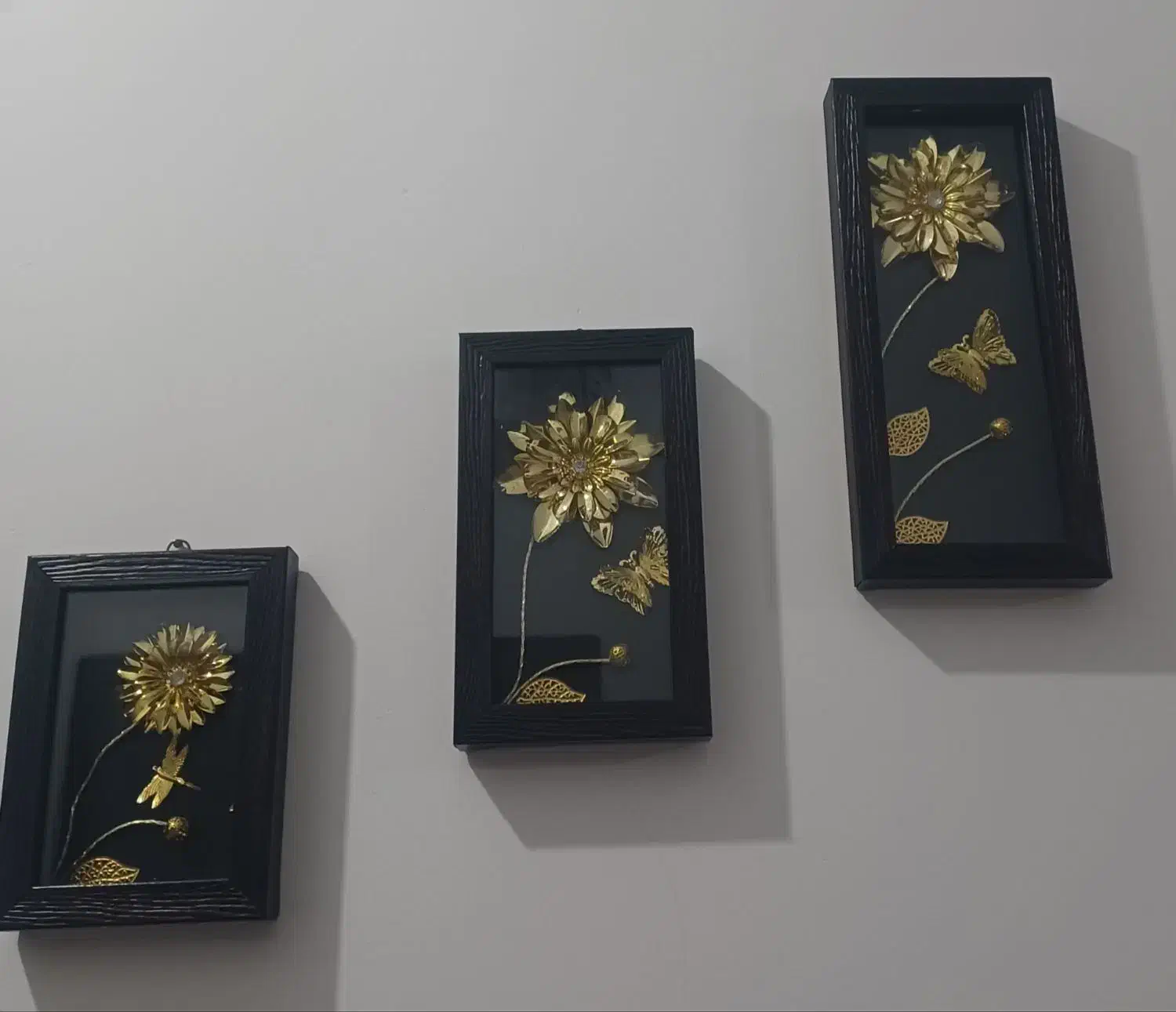 تابلو سه تکیه طرح گل|تابلو، نقاشی، عکس|بیجار, |دیوار