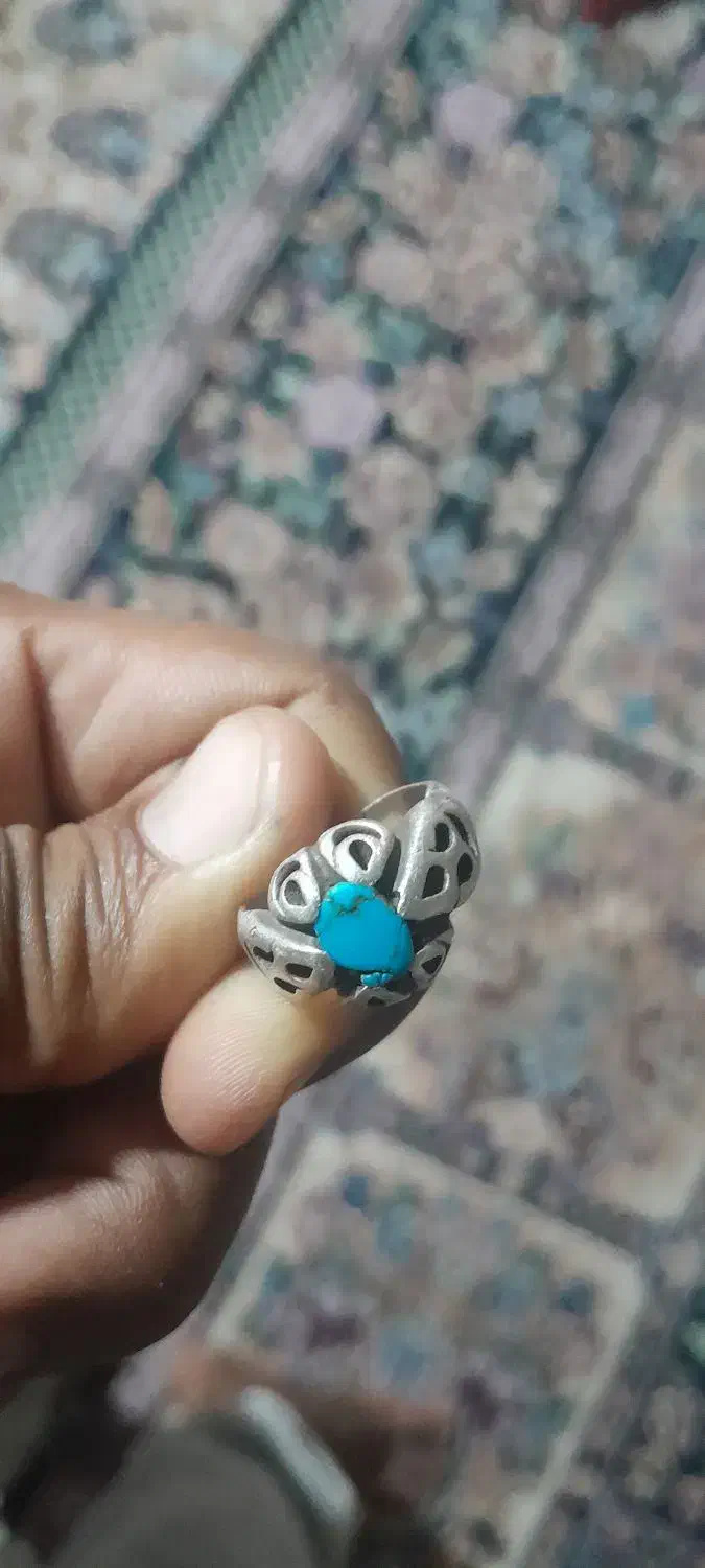 انگشتر فیروزه نیشابوری اصل و دست ساز|جواهرات|رودان, |دیوار