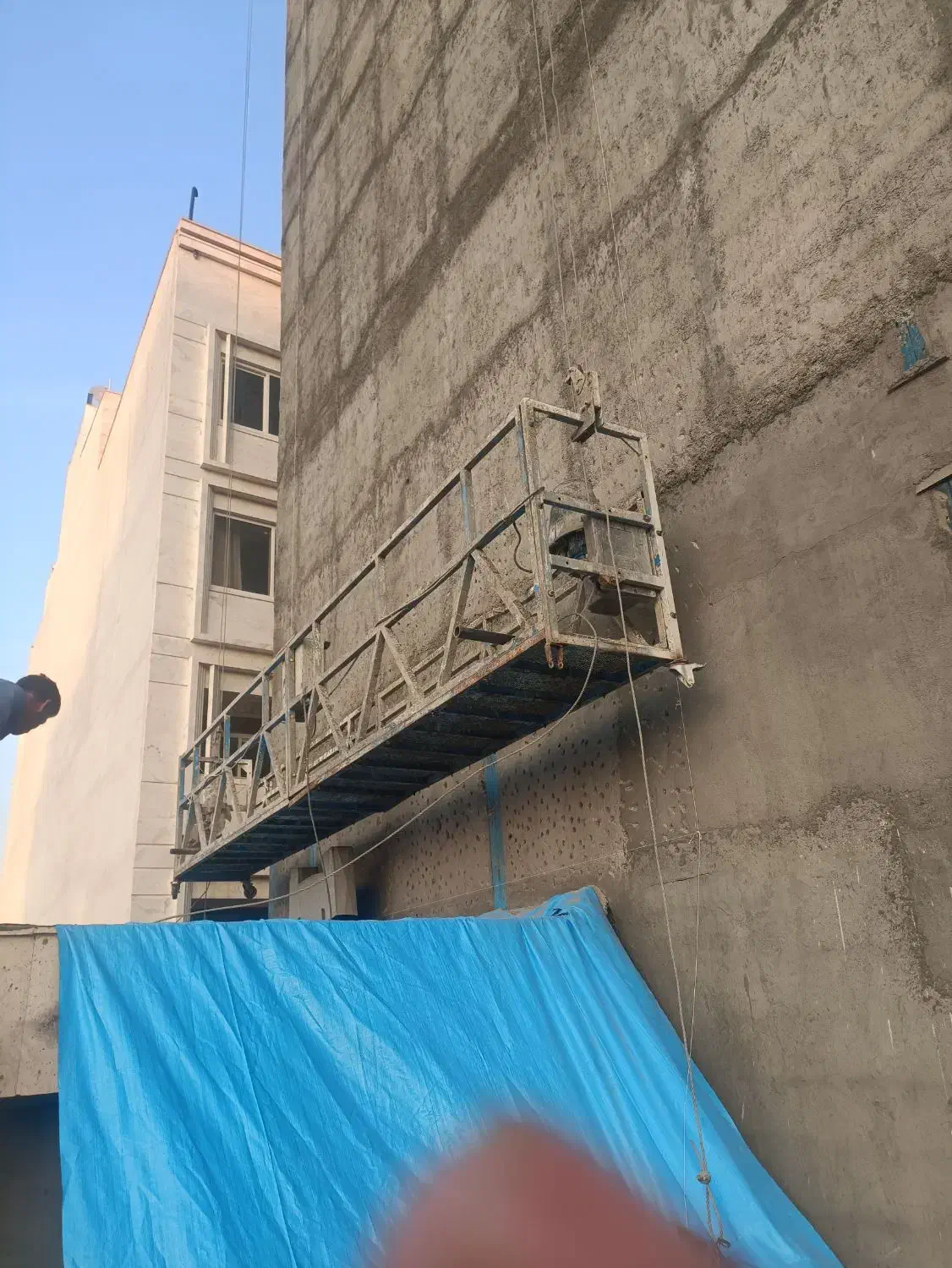 سیمانکاری جایگزین داربست بالابرآسانسور(کلایمر)|مصالح و تجهیزات ساختمان|مشهد, الهیه|دیوار