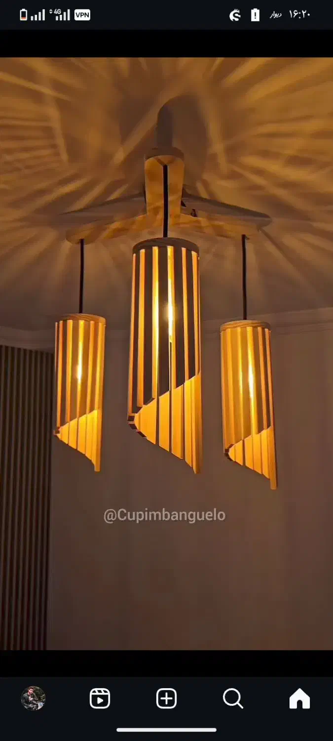 انواع تنوع لوستر دست ساز با بهترین طرح بهترین چوب|لوستر و چراغ آویز|کرمان, |دیوار