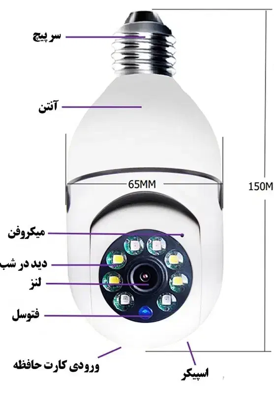 دوربین لامپی|دوربین مداربسته|اهواز, سپیدار|دیوار