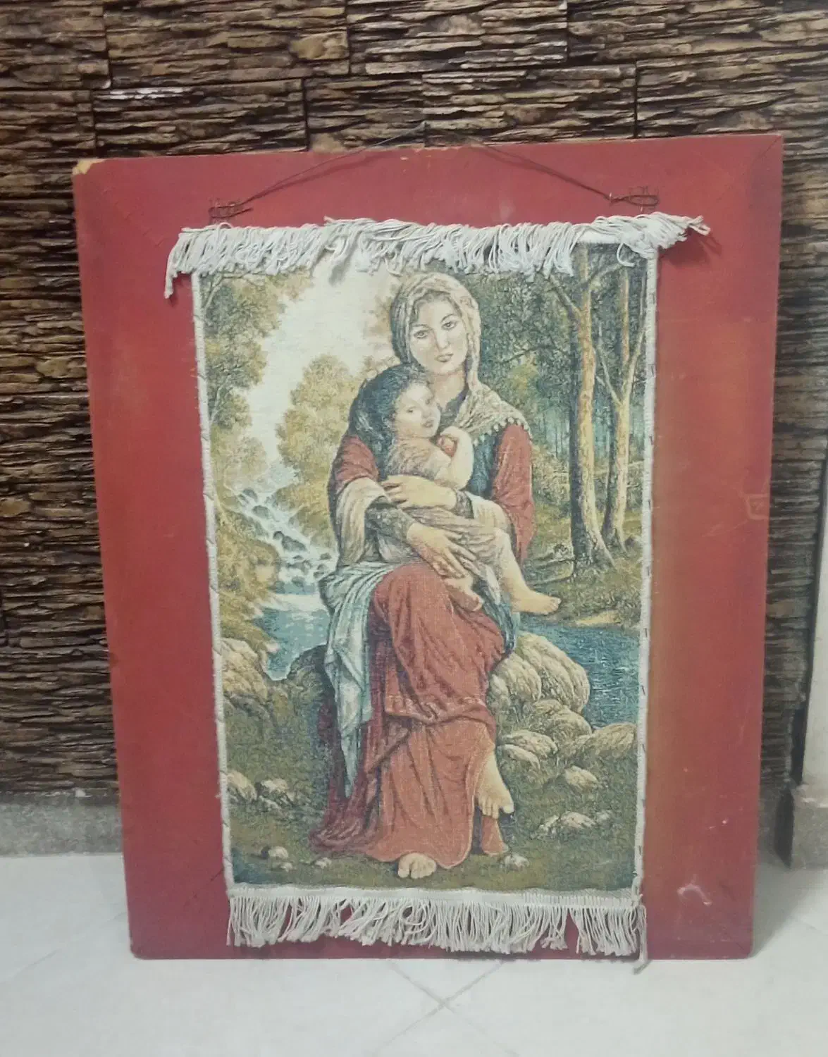 تابلو فرش اصلی مادر و دختر  دست بافت|تابلو فرش|قم, پردیسان|دیوار