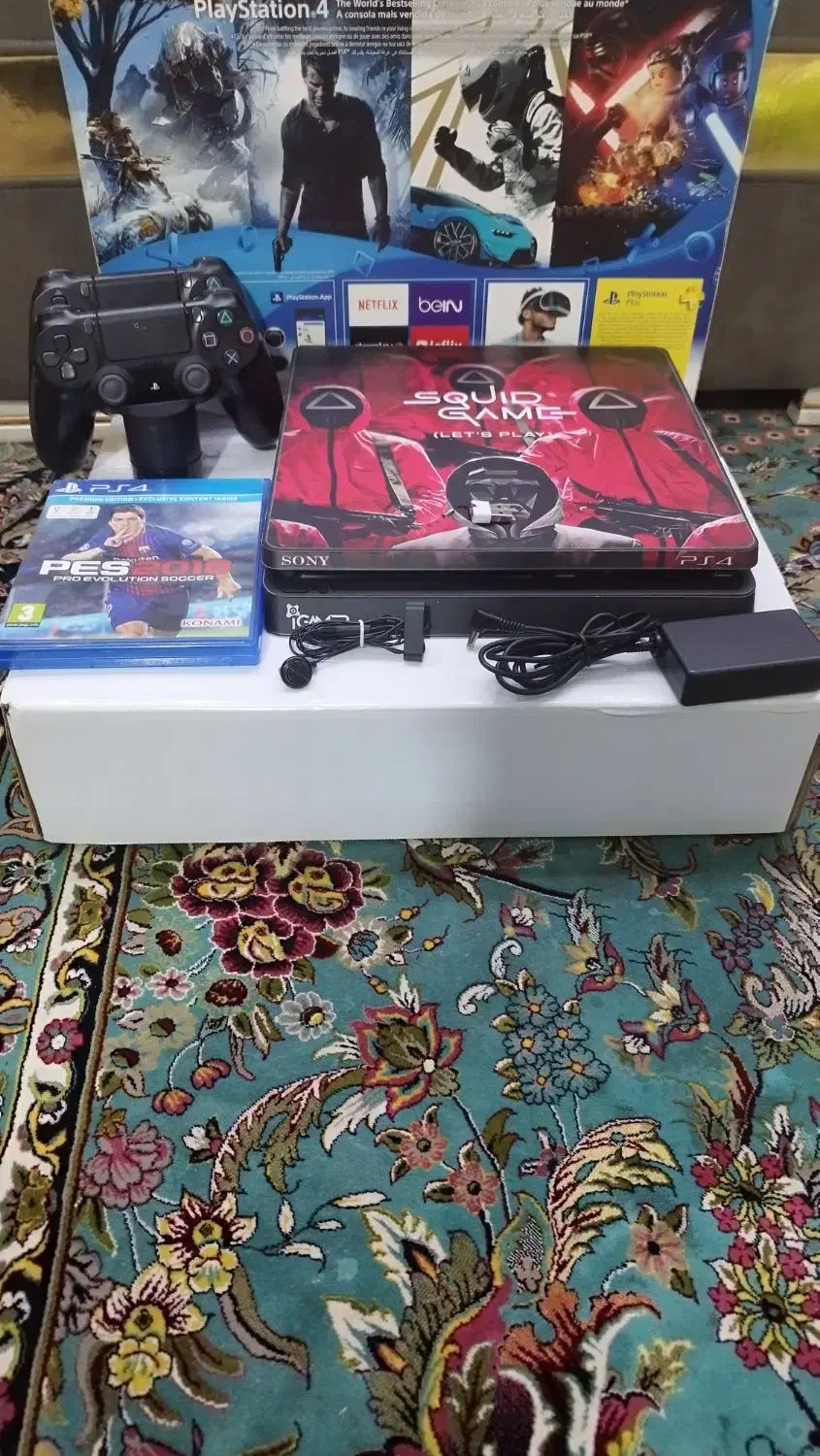 ps4 slim کپی خور دو دسته با شارژر اصلی|کنسول، بازی ویدئویی و آنلاین|شیراز, شهرک پرواز|دیوار