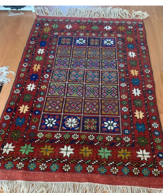 فرش دستبافت ترکمن درحد نو قرمز  چله پشم|فرش|تهران, حکیمیه|دیوار