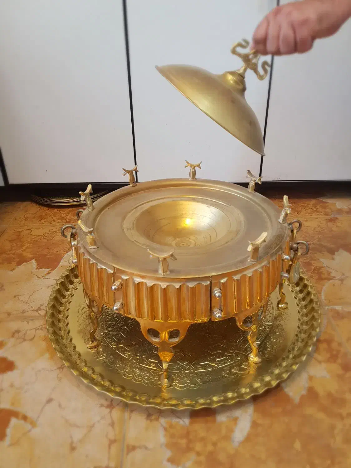 manghal برنجی برنج منقل مسی mesi|صنایع دستی و سایر لوازم تزئینی|کرمانشاه, |دیوار