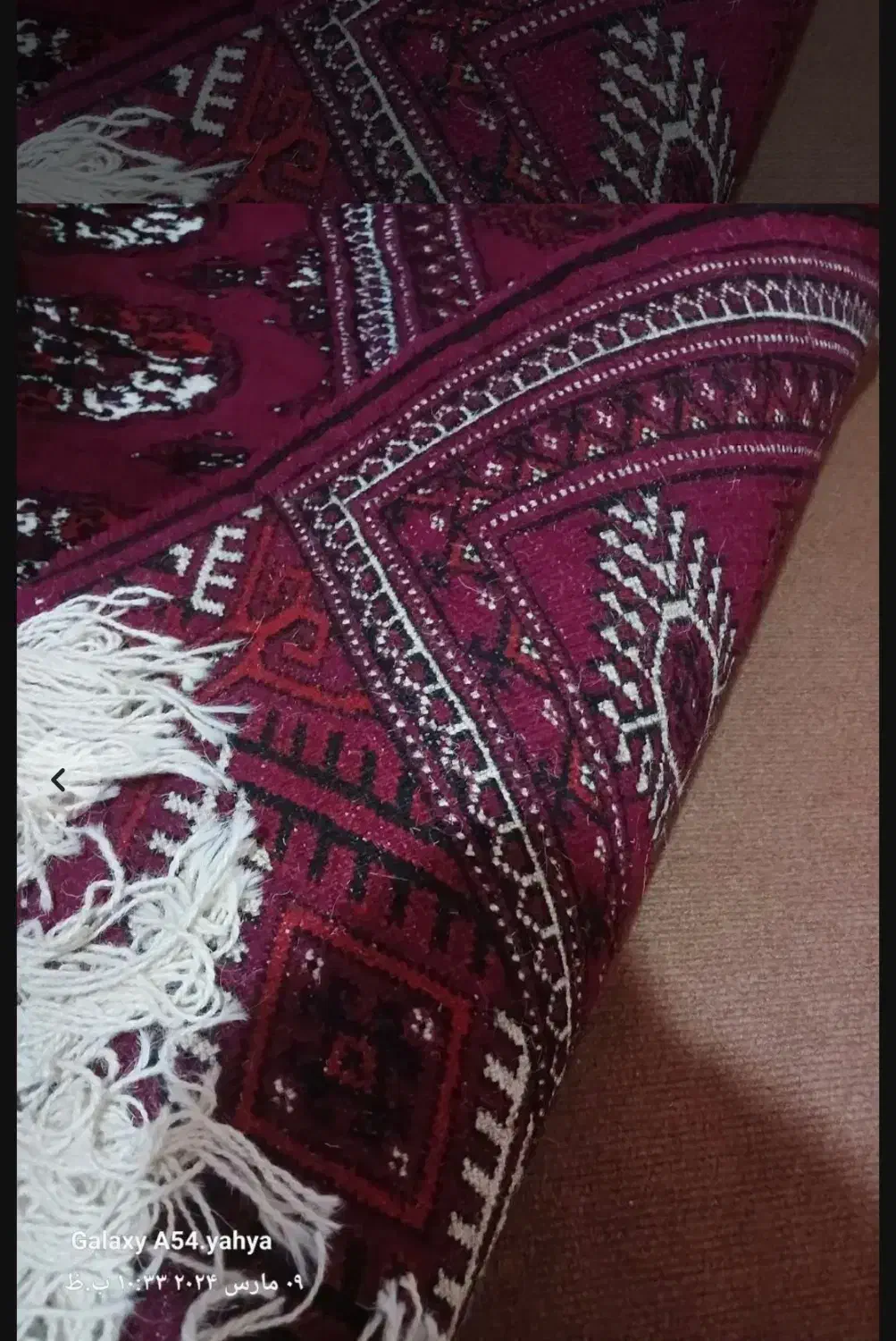 فرش ترکمنی دستباف قرمز|فرش|گنبد کاووس, |دیوار