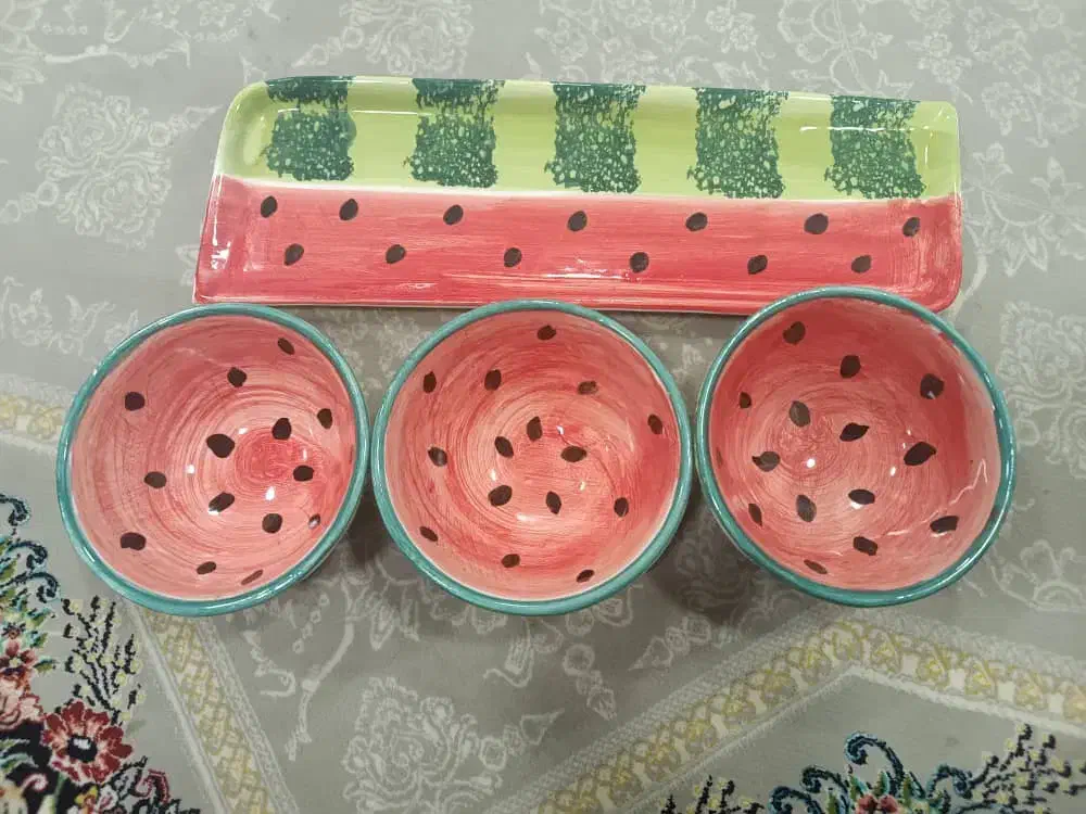 ظروف طرح هندوانه مخصوص شب یلدا|صنایع دستی و سایر لوازم تزئینی|فرخشهر, |دیوار