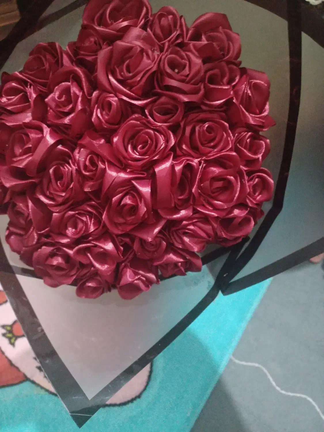 گل روبانی روز مادر|گل مصنوعی|بوئین زهرا, |دیوار