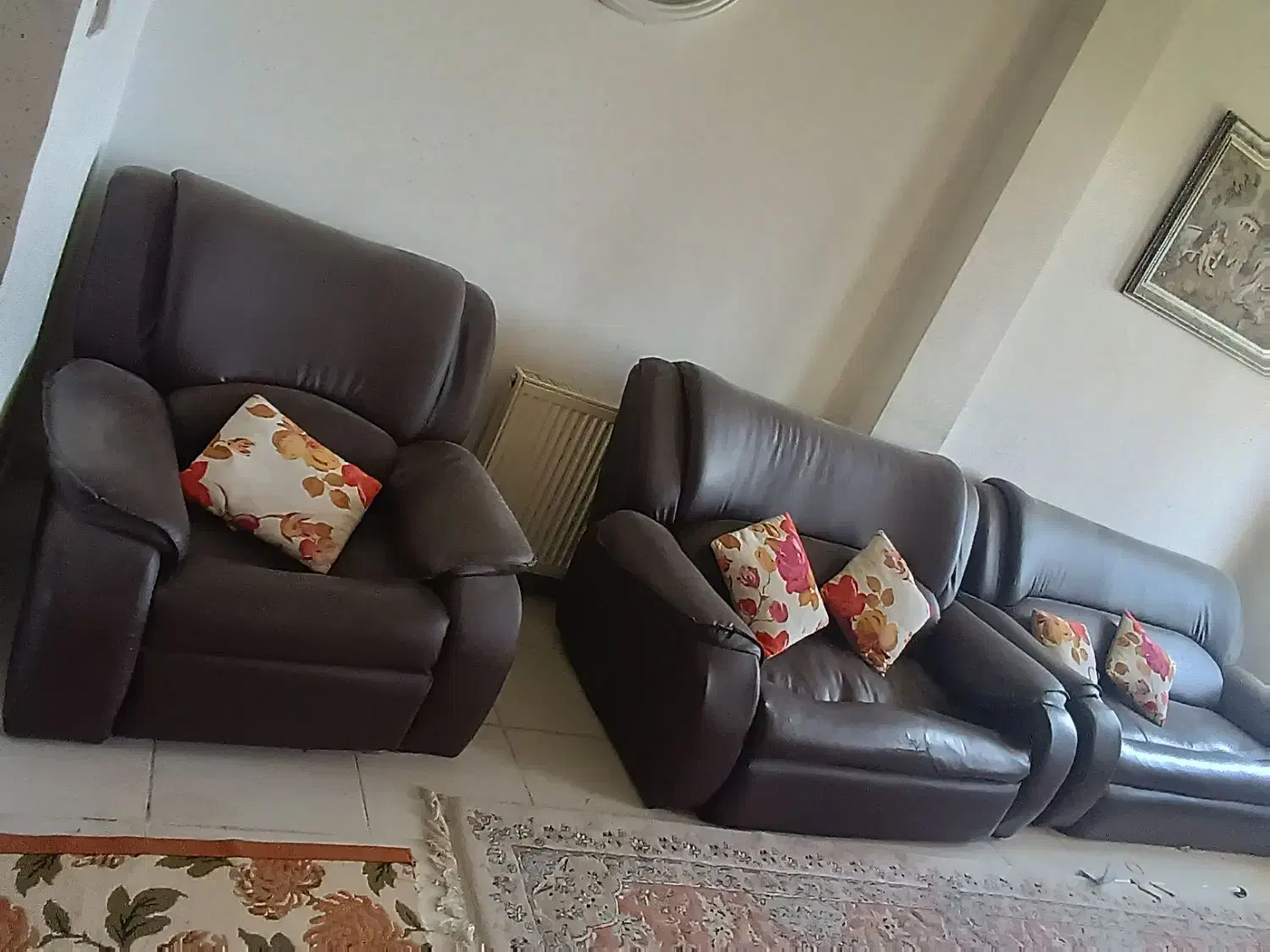 مبل هفت نفره چرم|مبلمان خانگی و میز عسلی|کرمانشاه, |دیوار