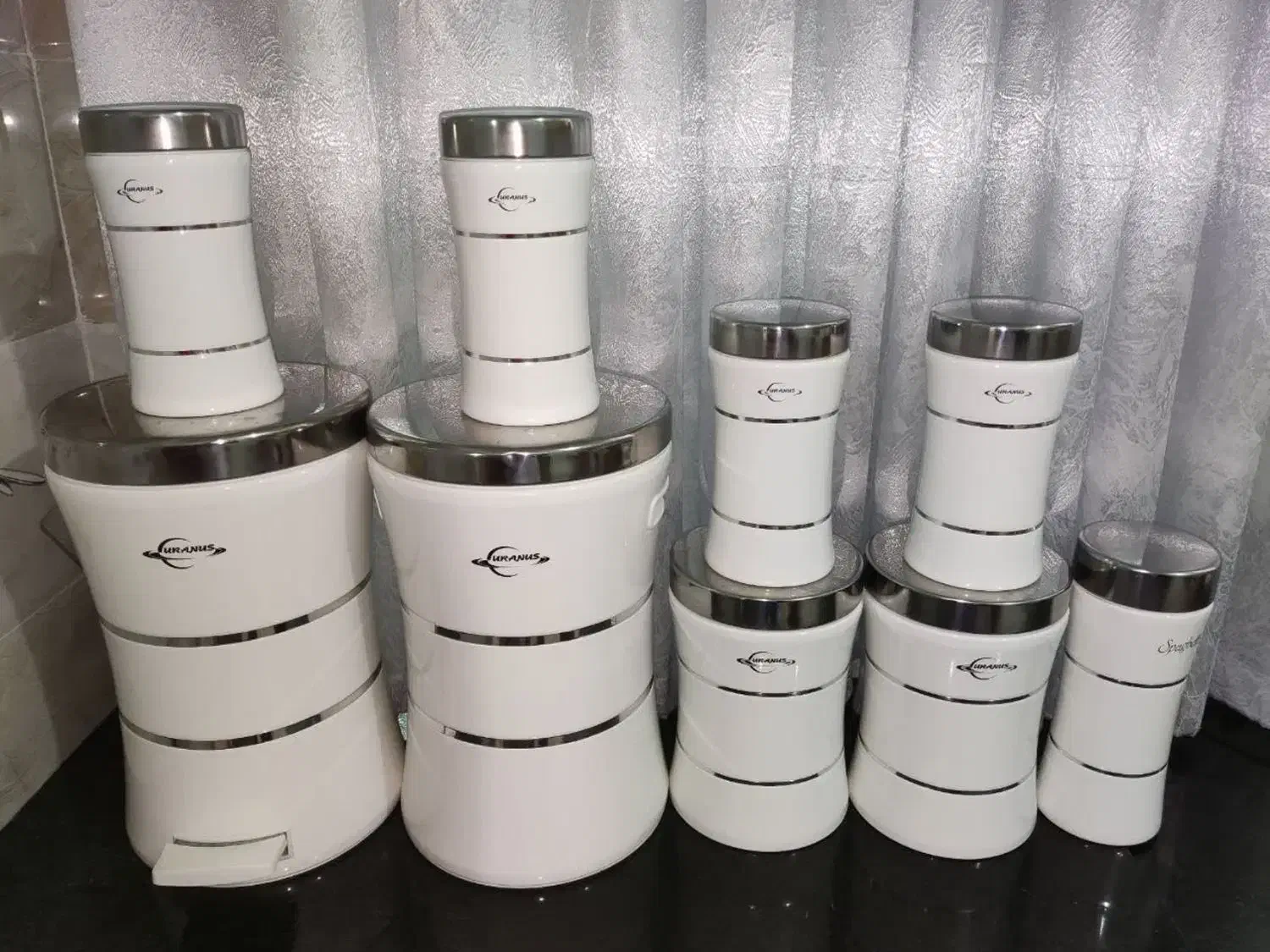 سرویس حبوبات آشپزخانه 9 پارچه|ظروف نگهدارنده، پلاستیکی، یک‌بارمصرف|کنارک, |دیوار