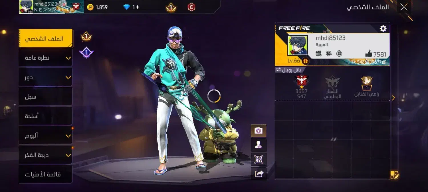 اکانت فری فایر لول ۶۶|کنسول، بازی ویدئویی و آنلاین|تهران, پردیسان|دیوار