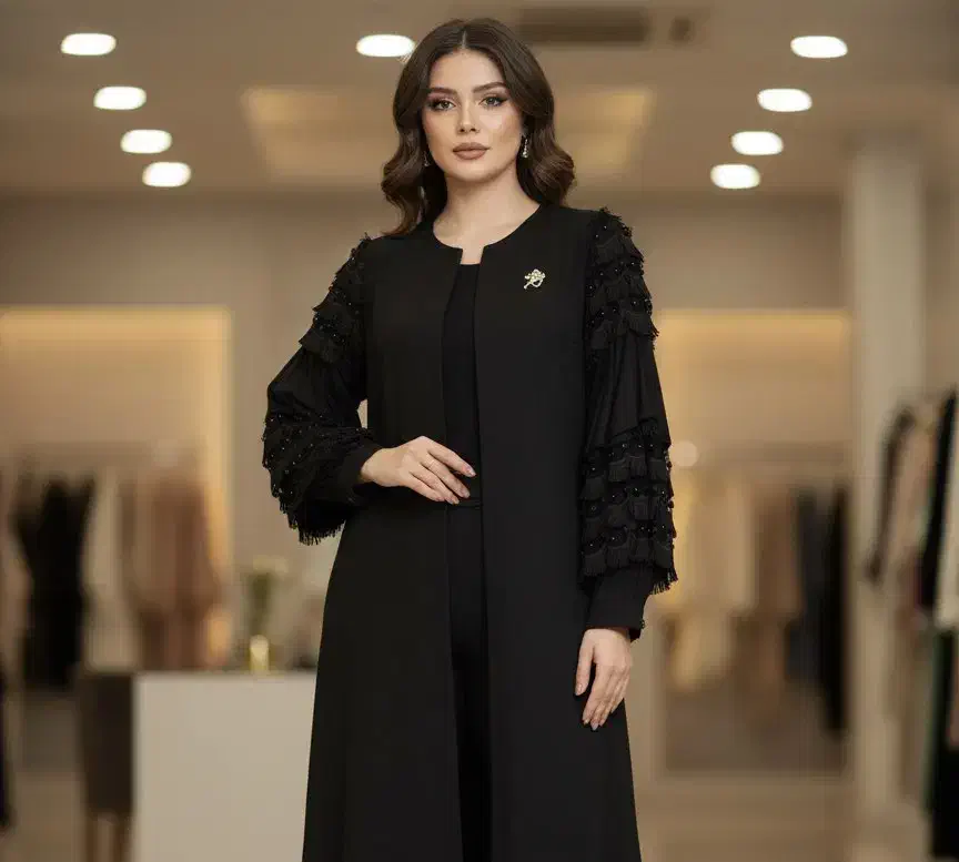 مانتو و بارانی مشکی مجلسی شیک استردار|لباس|مراغه, |دیوار