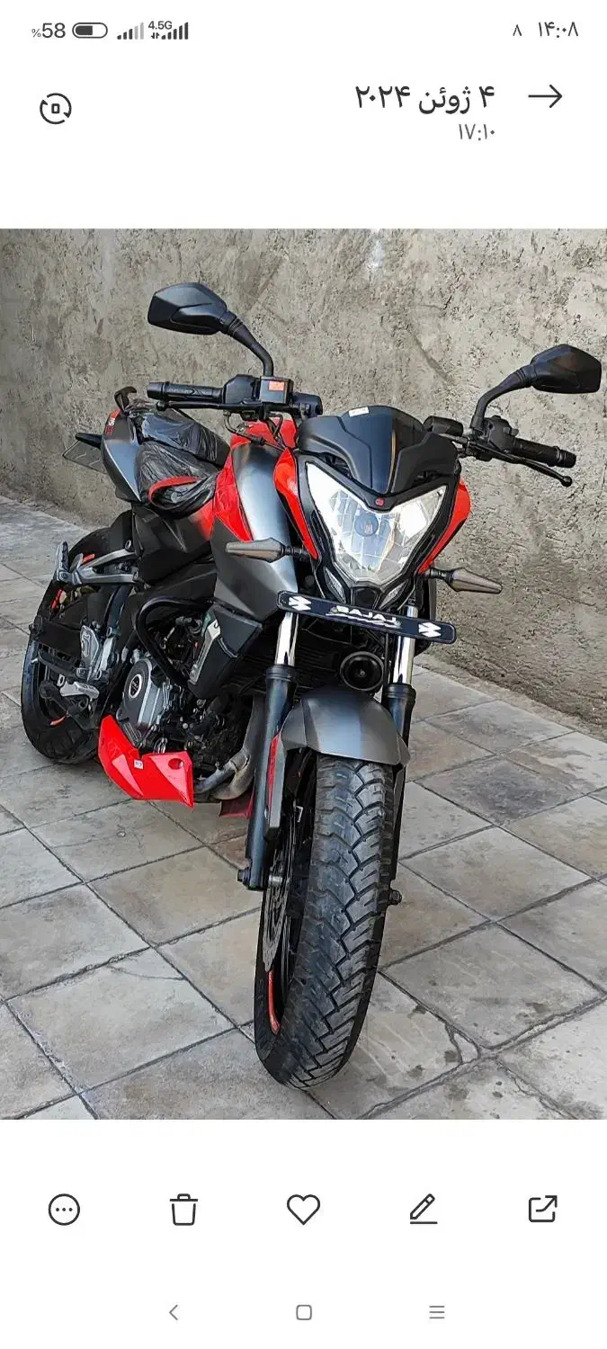 موتور ان اس ۲۰۰مدل ۹۶|موتورسیکلت|سیرجان, |دیوار