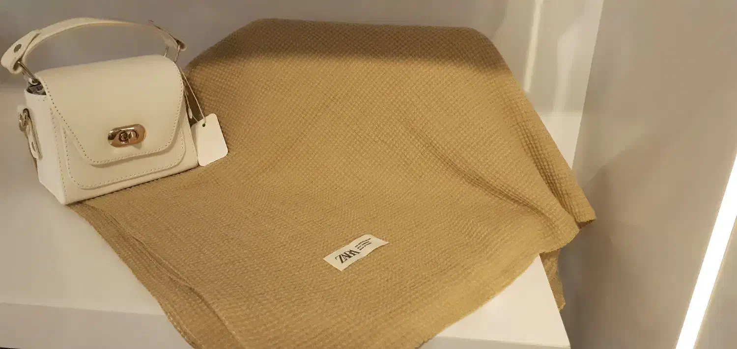 شال بافت ساده و لب ریش  bershka|لباس|کاشان, پا نخل|دیوار