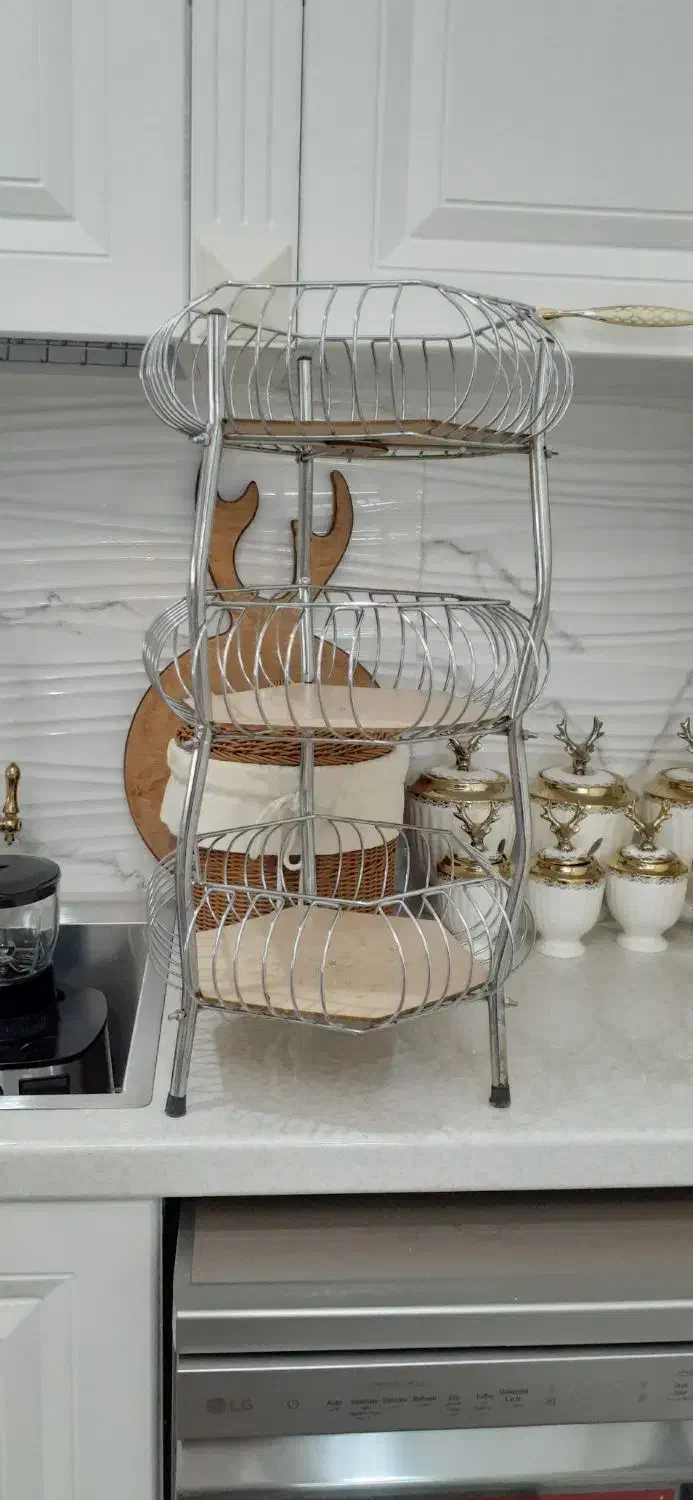 جای پیاز و سیب زمینی استیل ۳ طبقه|ظروف نگهدارنده، پلاستیکی، یکبارمصرف|اهر, |دیوار