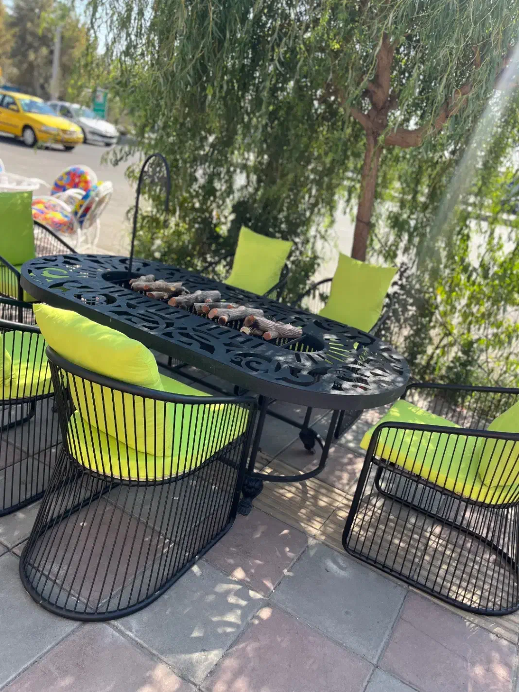 میز آتشدان بیضی Cnc پایه چدن /صندلی آماتیس|مبلمان خانگی و میز عسلی|تهران, بازار|دیوار