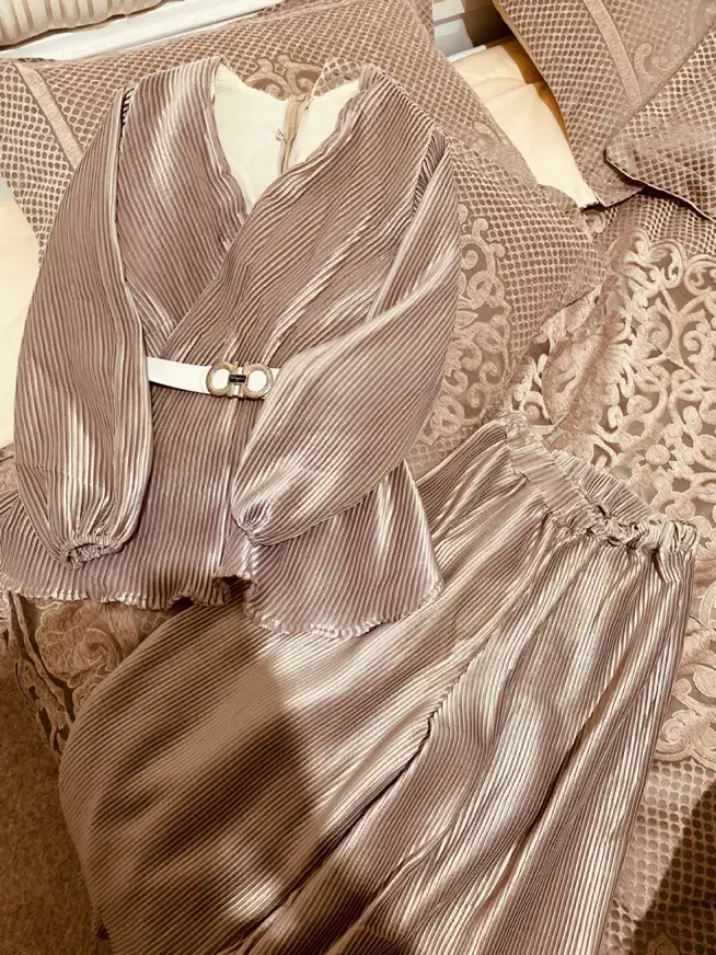 ست شومیز شلوار پلیسه مجلسی|لباس|مراغه, |دیوار