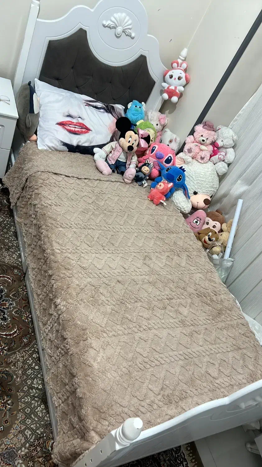 تخت خواب تک نفره با پاتختی|تشک تختخواب|باقرشهر, |دیوار