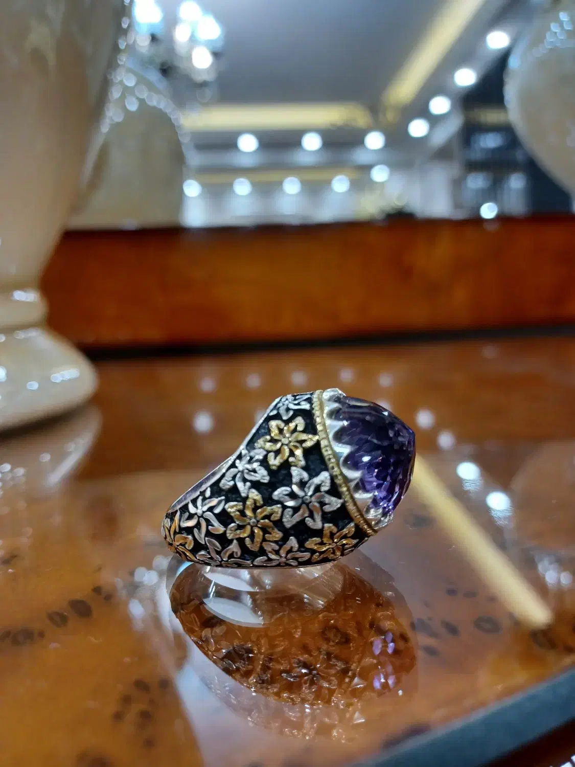 انگشتر دست ساز آمتیست اصل شیک و مجلسی|جواهرات|تبریز, |دیوار