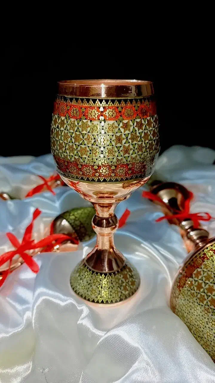 سرویس شربت خوری مس خاتم کاری|صنایع دستی و سایر لوازم تزئینی|شاهرود, |دیوار