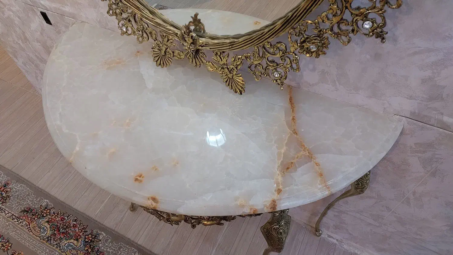 آینه و کنسول برنز اصل|بوفه، ویترین، کنسول|کرمانشاه, |دیوار