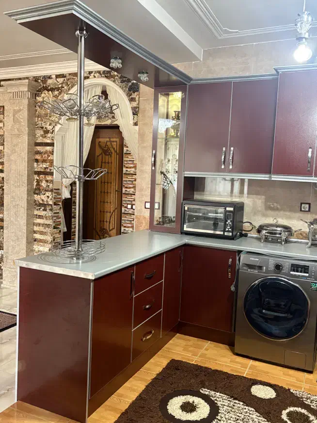 اپن اشپزخانه ویترین چراغ داروپایه دکوری استیل|بوفه، ویترین، کنسول|اردبیل, |دیوار