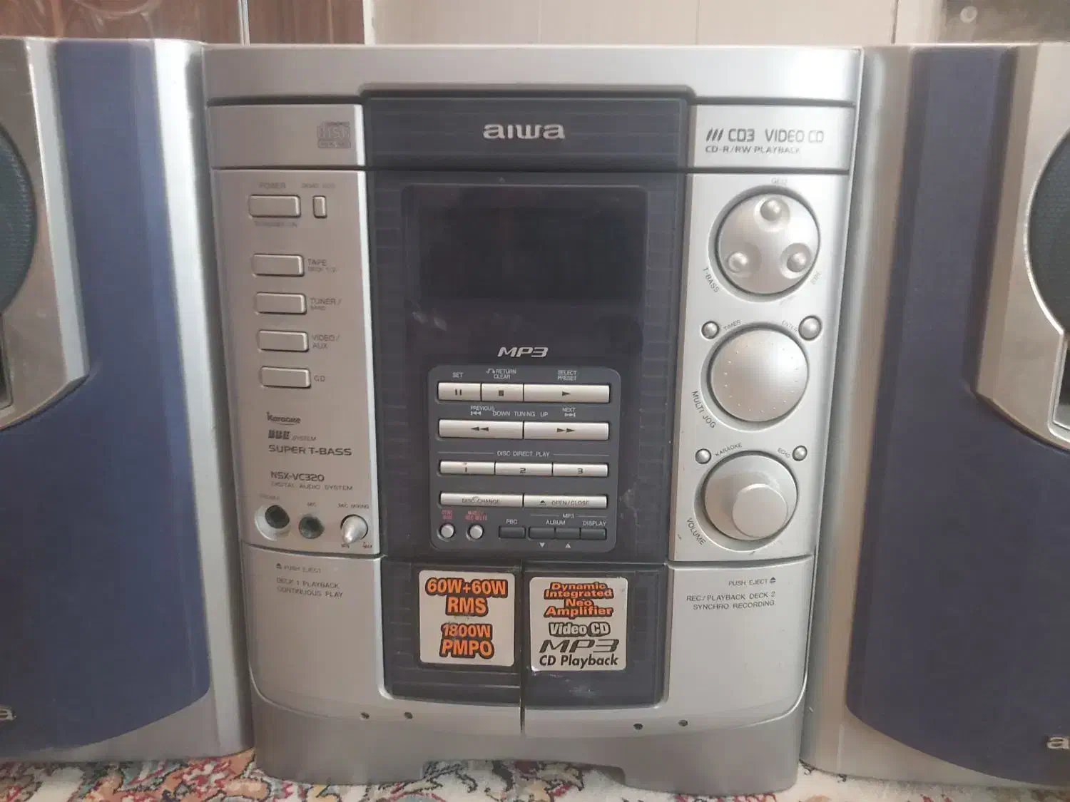 رادیوضبط 1800وات aiwa اصل ژاپن|سیستم صوتی خانگی|قنوات, |دیوار