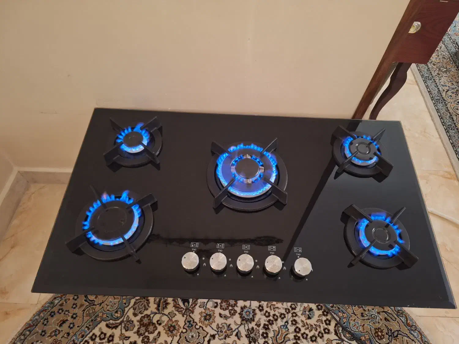 گاز توکار شیشه ای 5شعله توربولاین ایتالیا|اجاق گاز و لوازم برقی پختوپز|تهران, زیبادشت|دیوار